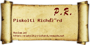 Piskolti Richárd névjegykártya